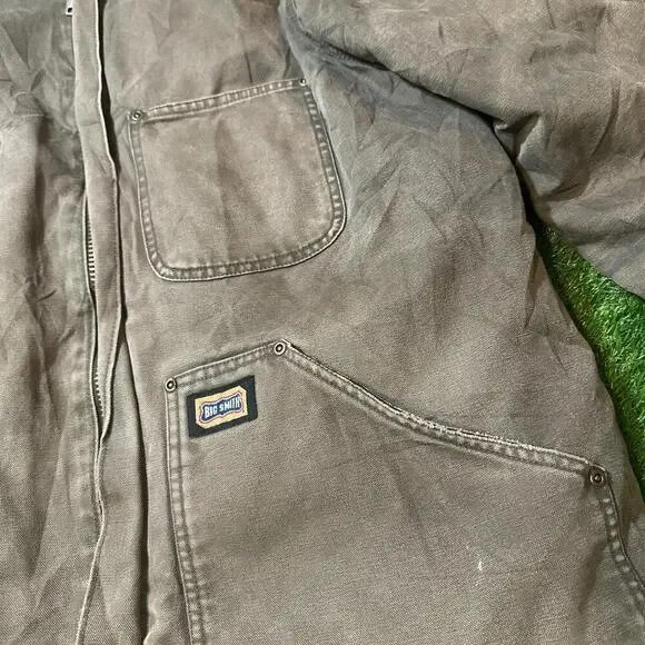 Retro Big Smith chore coat, corduroy collar, utility pockets - Picture 2 of 5